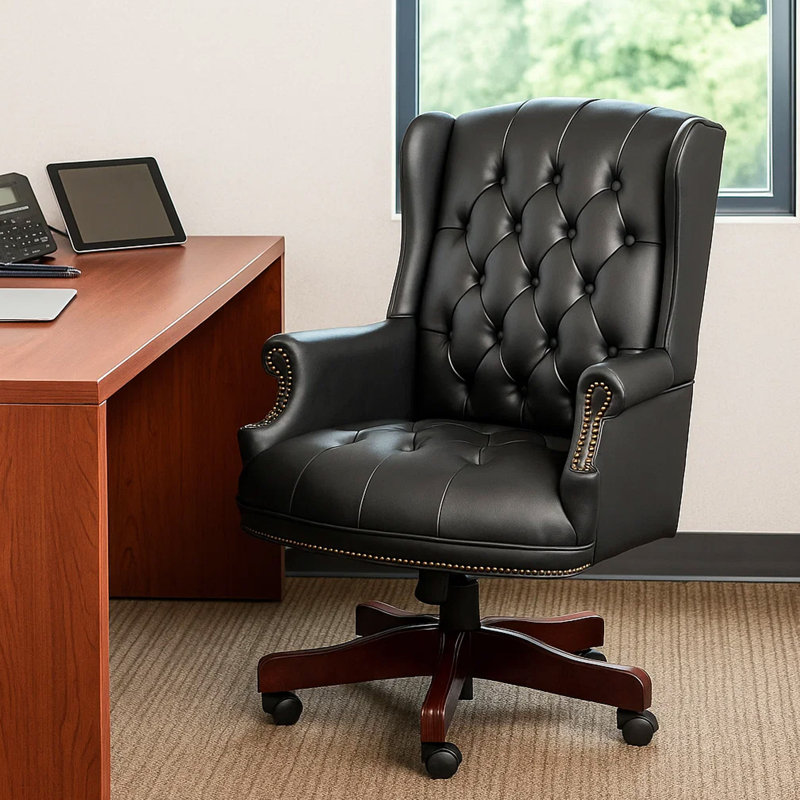 Fauteuil de direction surdimensionné en vinyle Sail, Noir