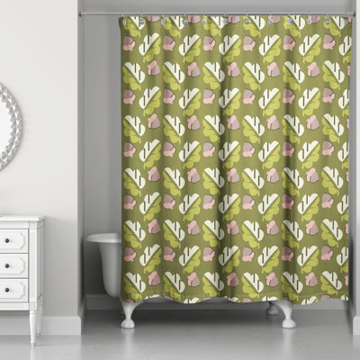 Rideau de douche simple Hanke Acorns and Leaves