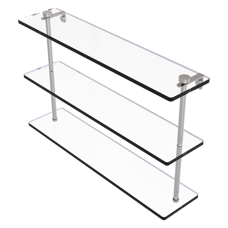 Gober 3 Piece Tiered Shelf, 22", Satin Nickel