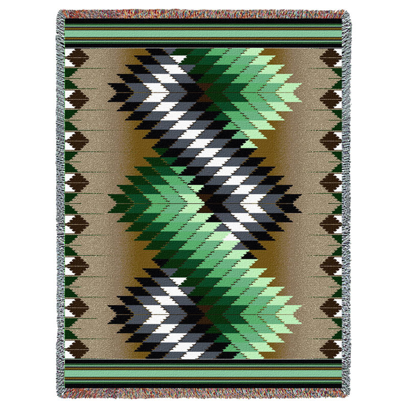 Couverture sauge tourbillon Pure Country Weavers, Vert / noir