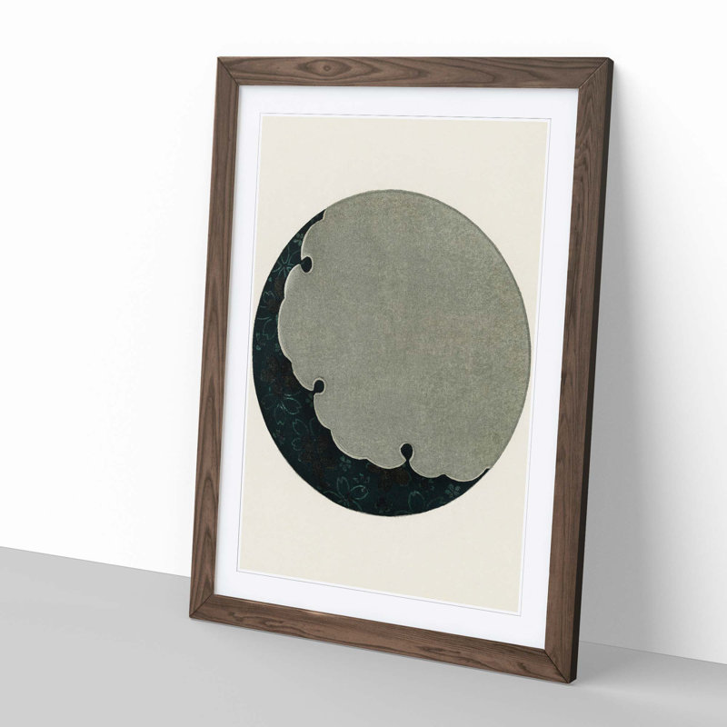 The Moon by Watanabe Seitei - Picture Frame Painting Print, 36cm H x 27cm W x 2cm D, Walnut Framed