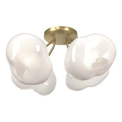 Ume Frosted Glass 4-Light Semi Flush Mount