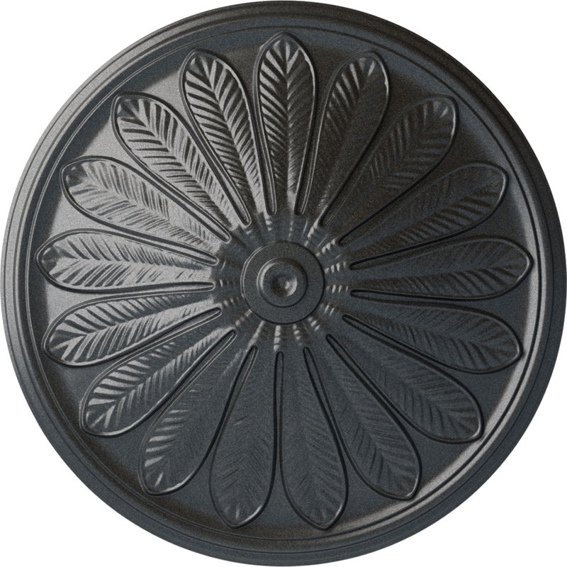 Médaillon de plafond Endurathane Brontes, diamètre extérieur 25 1/2 po x P 5 1/2 po (convient aux auvents jusqu'à 3 5/8 po), finition étain peinte à la main