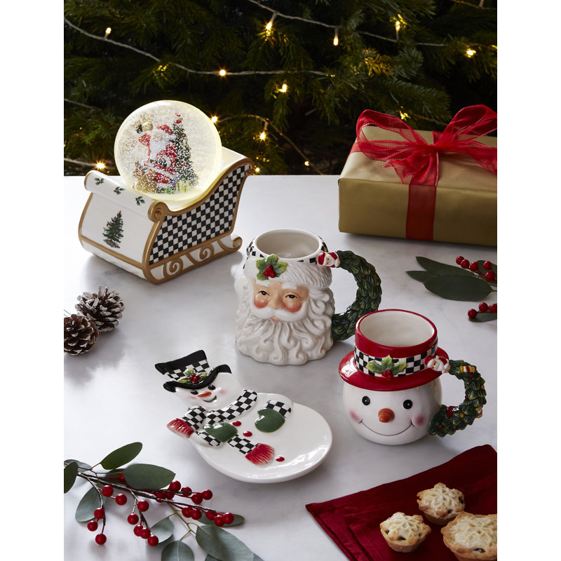 Spode Christmas Tree Snowman Figural Platter - Holiday Décor