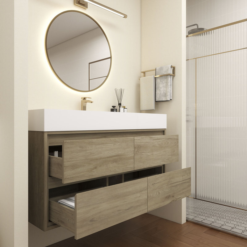 Victoria 48''Bathroom Vanity Base, White Oak