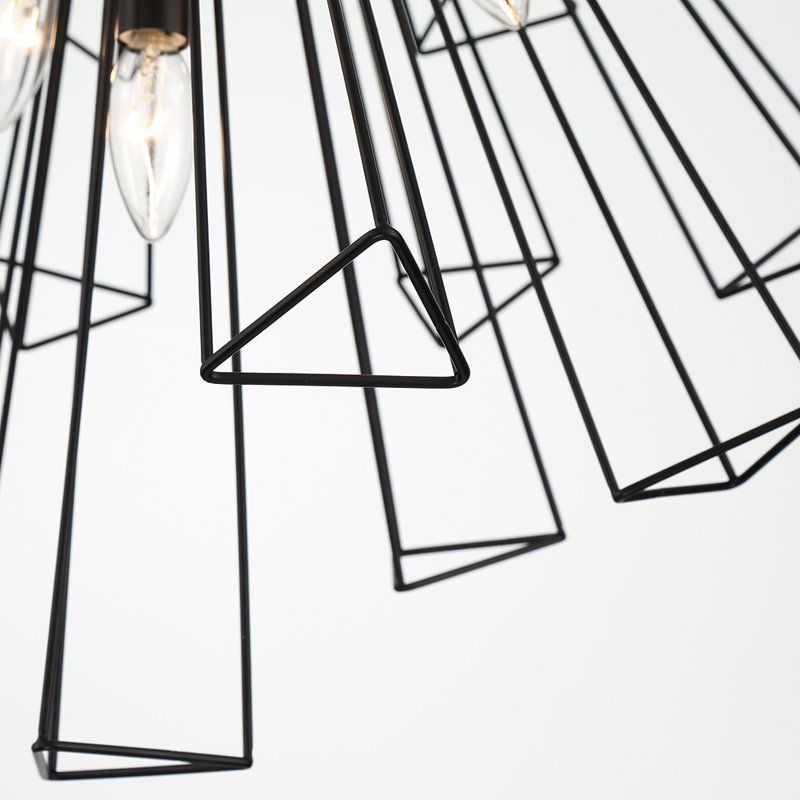 Lustre 13 lumières Dendelio, Noir, noir, noir, noir