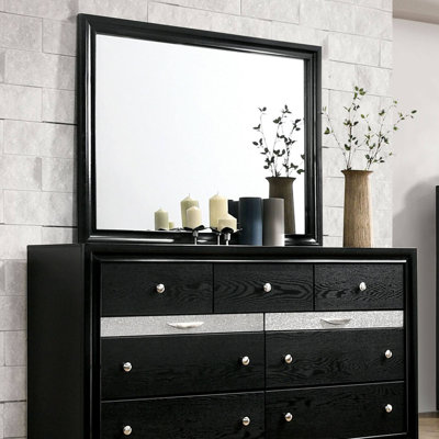 Miroir contemporain l 46,9 ", noir