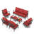 Akadian 9-Person Wicker Patio Conversation Set with Swivel Chairs-1322472057-1322472060
