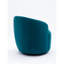 Fauteuil en velours bleu sarcelle avec option pivotante, anneau en métal thermolaqué et modèle rembourré de mousse Performance, design-987477842