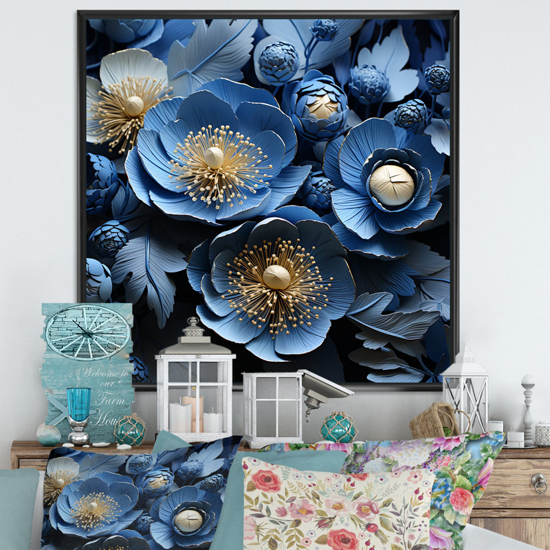Ranunculus Bouquet V sur toile, H 24 po x l 24 po x P 1 po, Cadre flottant noir