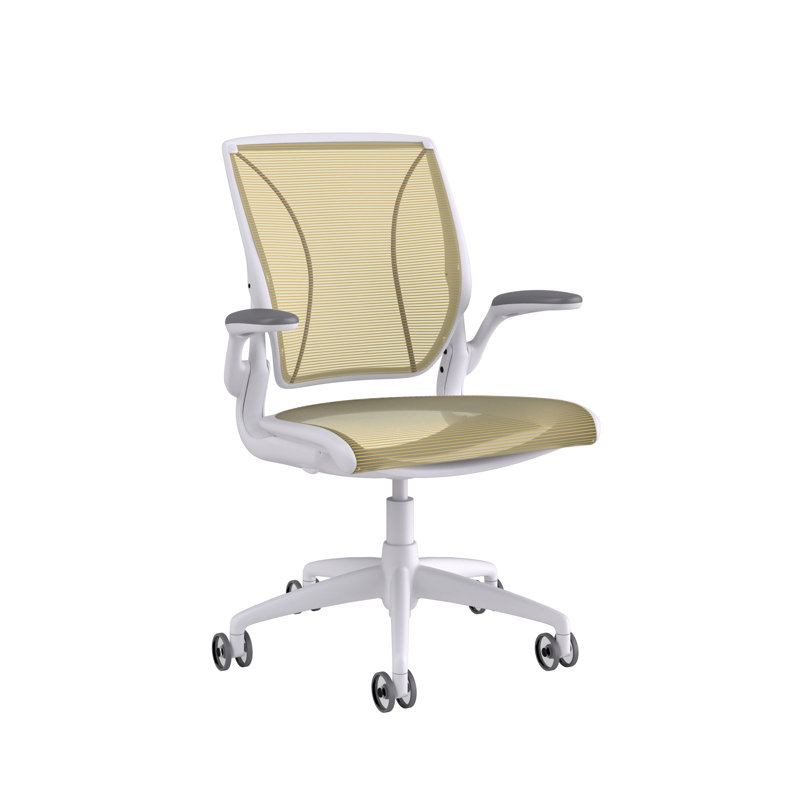 World Mesh Task Chair, Fixed, White, White