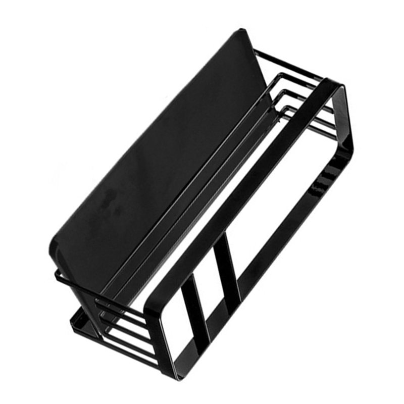 Organisateur d'évier de cuisine en fer noir avec ramasse-gouttes - drainage efficace, design élégant et peu encombrant