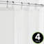 Doublure de rideau de douche iDesign PEVA - 72 po x 72 po - ensemble de 4 - transparent