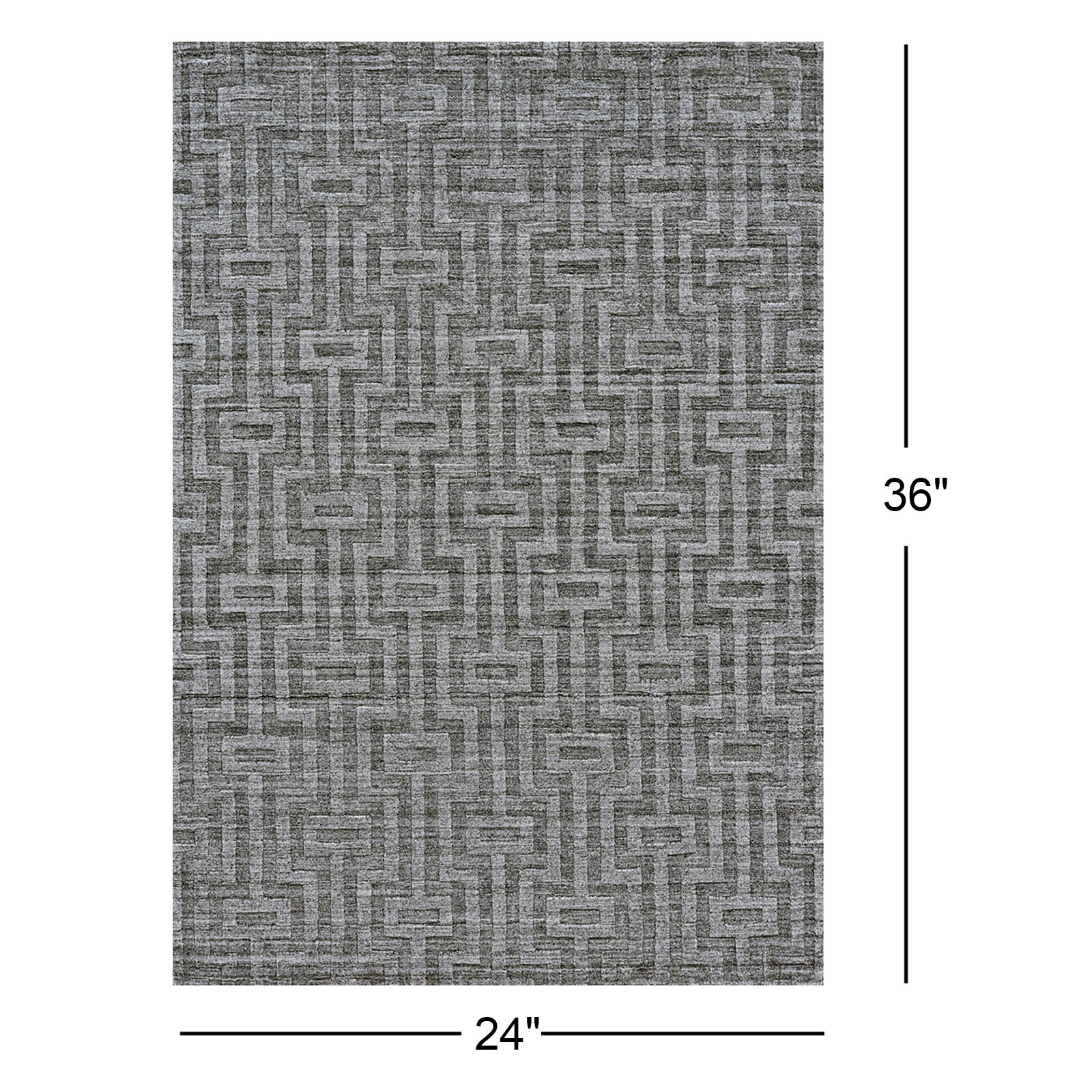 Marcia Dark Silver Gray Hand-Woven Geometric Rug, Rectangle 2' x 3'
