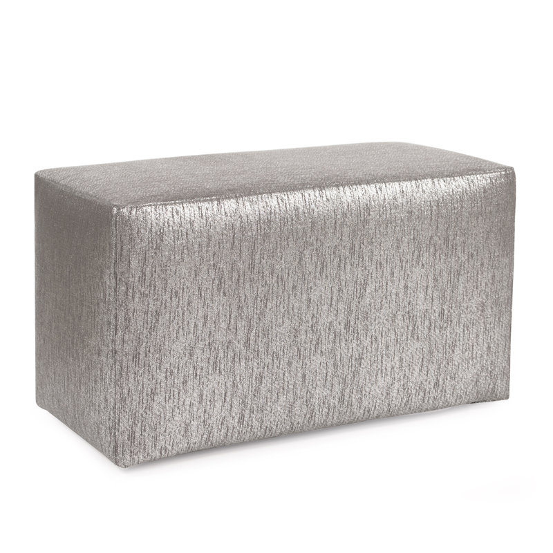 Azemar Polyester Upholstered Bench, Glam Pewter