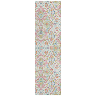 Machine Washable Indoor/Outdoor Husby ACN2207 Bohemian Rug