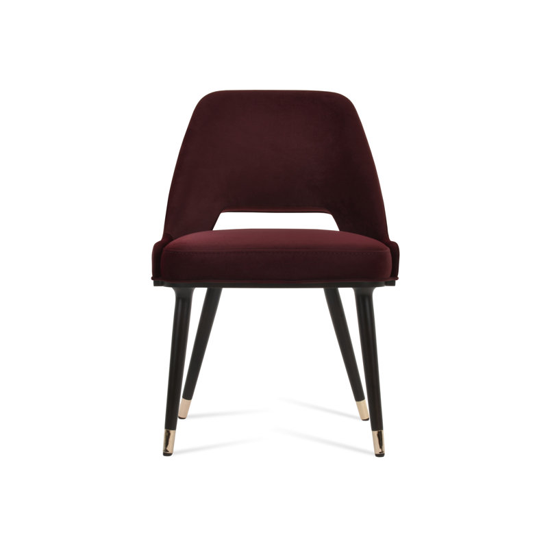 Marash Wood Dining Chair in Cherry Velvet