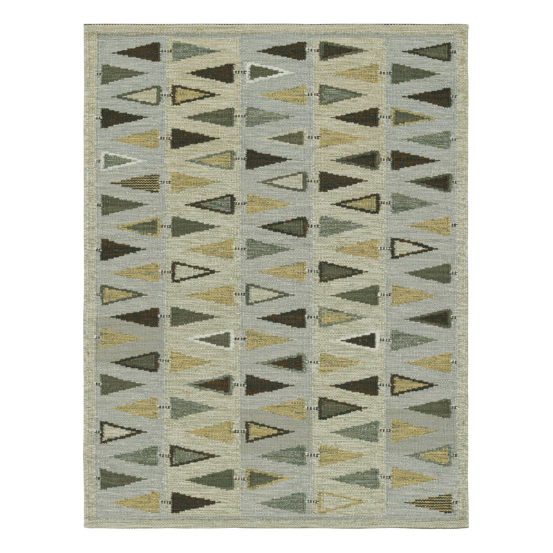 Scandinavian Wool Geometric Area Rug, Rectangle 6' x 9'