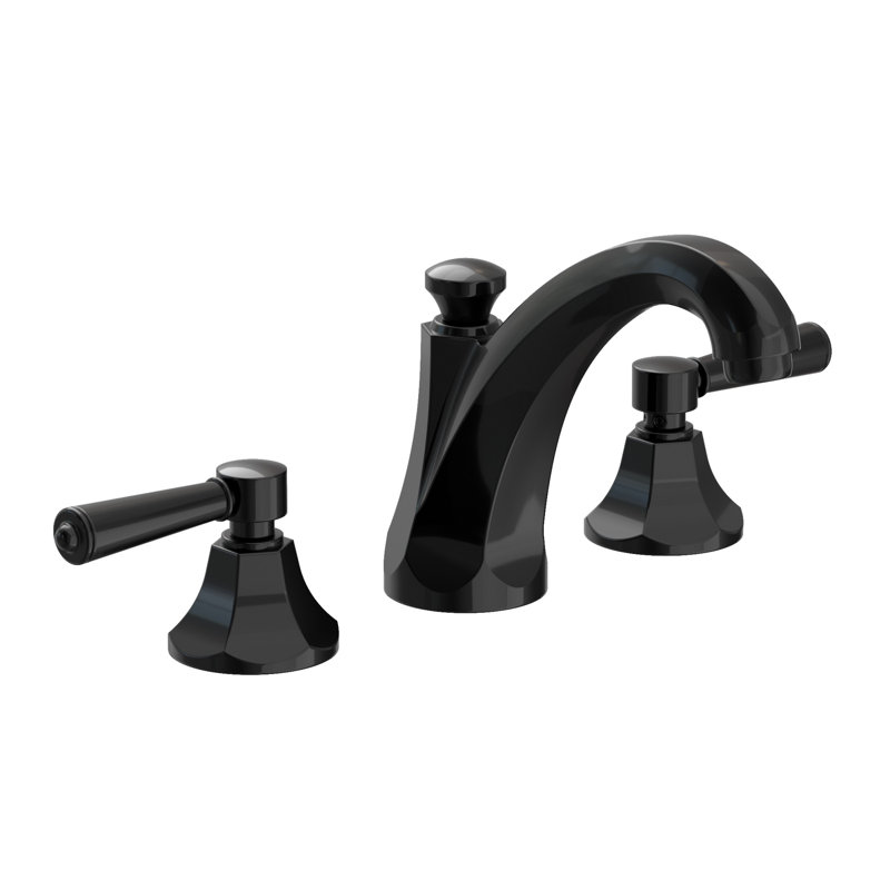 Metropole Widespread Bathroom Faucet with Drain Asssembly, Gloss Black