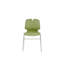 Ensemble de 4 chaises de bureau modernes empilables, vert, en polypropylène, pouvant supporter 180 kg