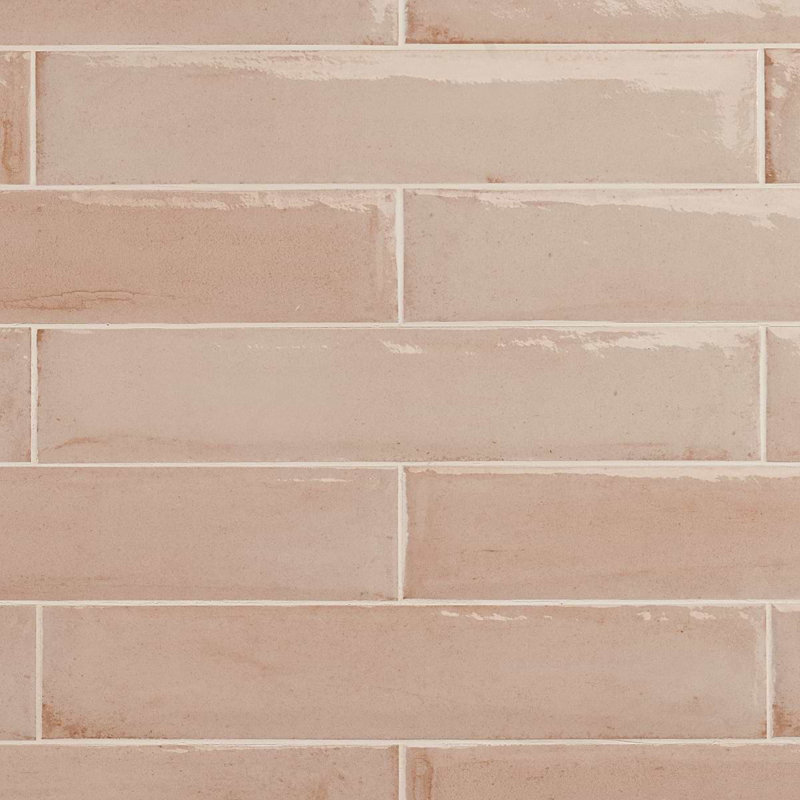 Paint 3x16 Glossy Porcelain Tile, Rosa Pink