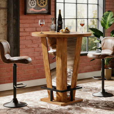 39.4" H High Top Round Bar Table For Small Space