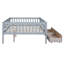 Lit de jour double en bois massif gris avec deux tiroirs - Offre une assise confortable pour un sommeil réparateur-815925856-815925862