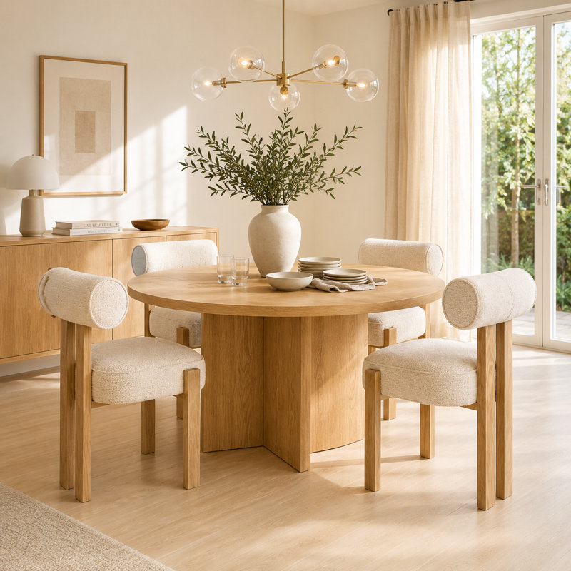 48.08 cm H Side Chair, White, Natural