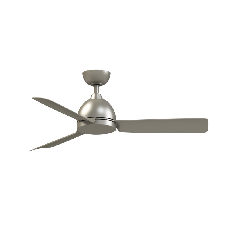 Starboard NL 52 inch Indoor/Outdoor Marine Grade Ceiling Fan - Brushed Nickel with Brushed Nickel blades, Gray, Gray