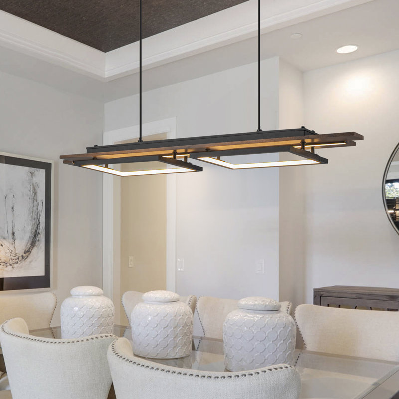 Dimmable Led Kitchen Island Pendant Square / Rectangle Chandelier