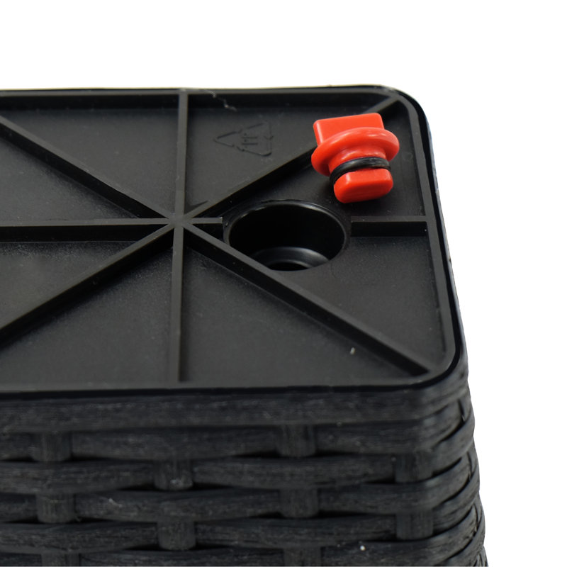 2 Self-Watering Square Planters - Hand Woven , To Frost And For Indoor & Outdoor Plants Self-Watering, Stylish Spaces, Black