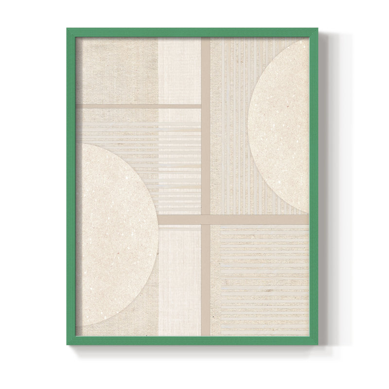 Reproduction encadrée de champ organisé - bois massif, H 21 po x l 17 po, Vert