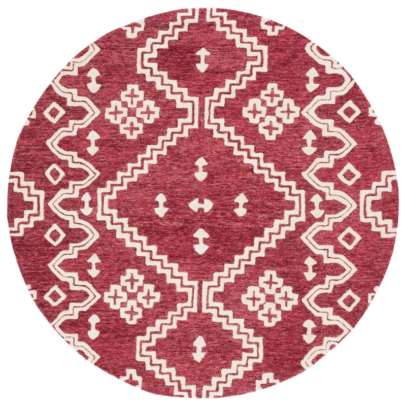 Abbie-Rose Hand Tufted Wool Southwestern Rug, Round 6'