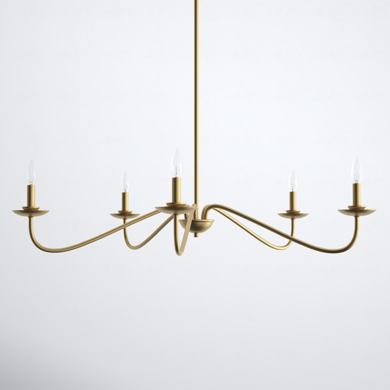 Abigeal 5-Light Chandelier, Natural Brass