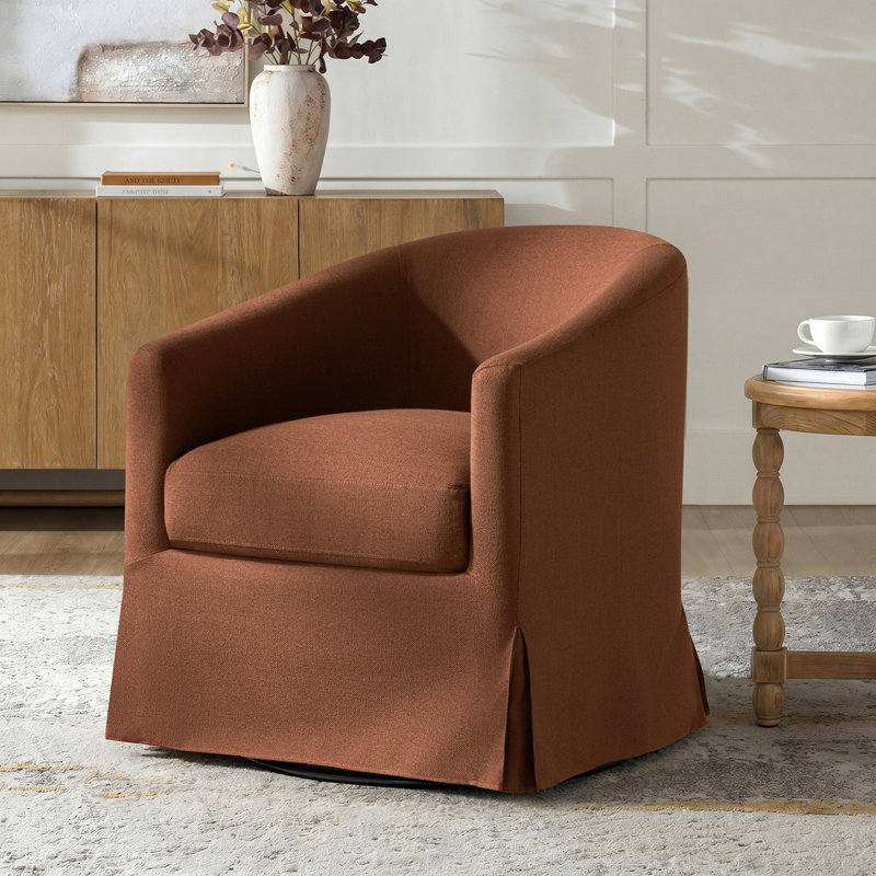 Fauteuil demi-tonneau pivotant Cristobal, Rouille