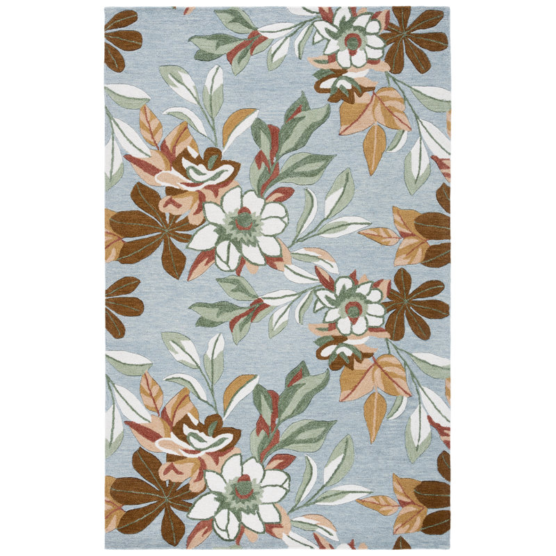 Jardin 768 Hand Tufted 80% Wool; 20% Cotton Floral Rug, Rectangle 4' x 6'
