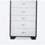 Armoire 5 tiroirs blanche et couleur café