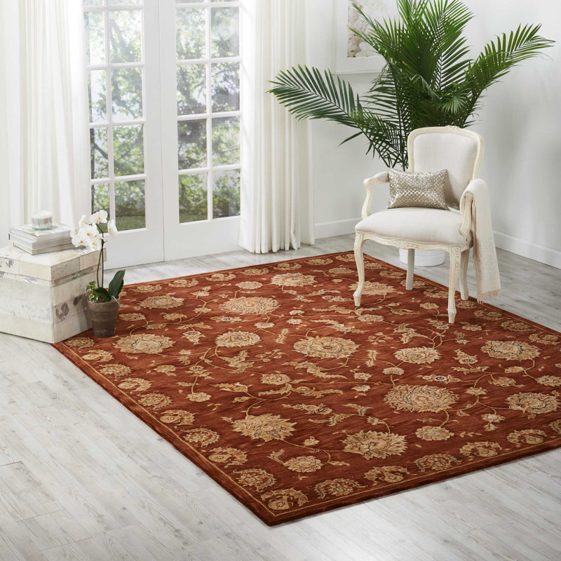 Elsebeth Silk Oriental Indoor Rug, Rectangle 3'9" x 5'9"