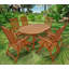 Amerius 6 - Person Eucalyptus Solid Wood Patio Dining Set Extendable and Umbrella Hole Included Oval Table
