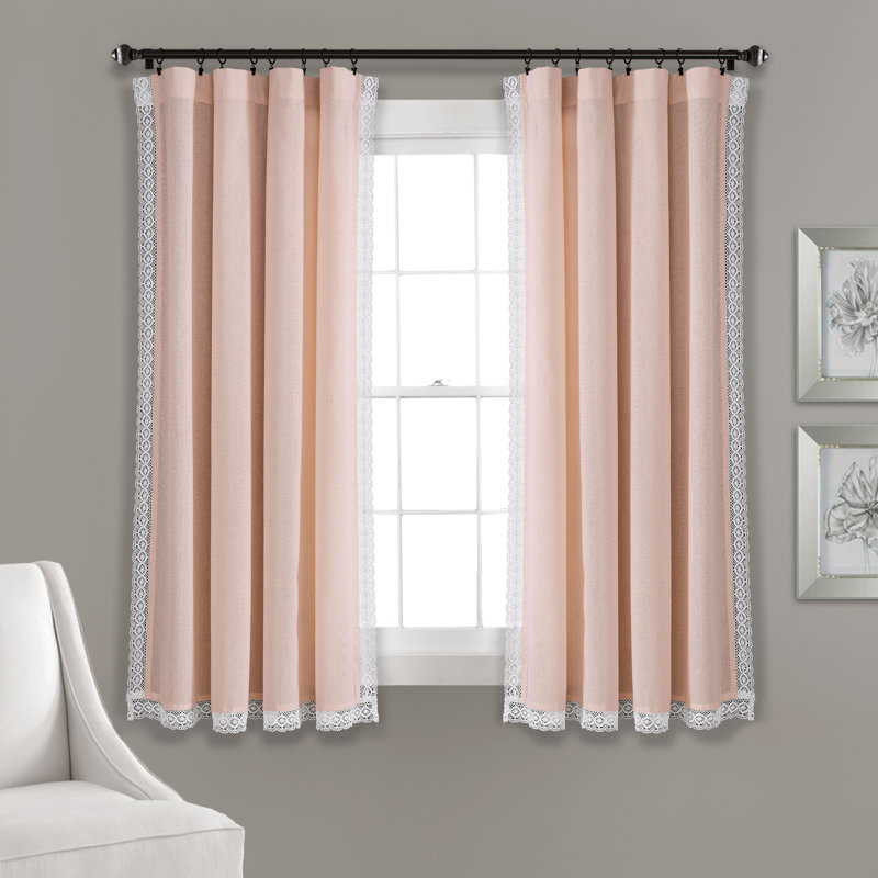 Paire de rideaux semi-transparents Rosalie, Rougir, L 54 po x L 63 po