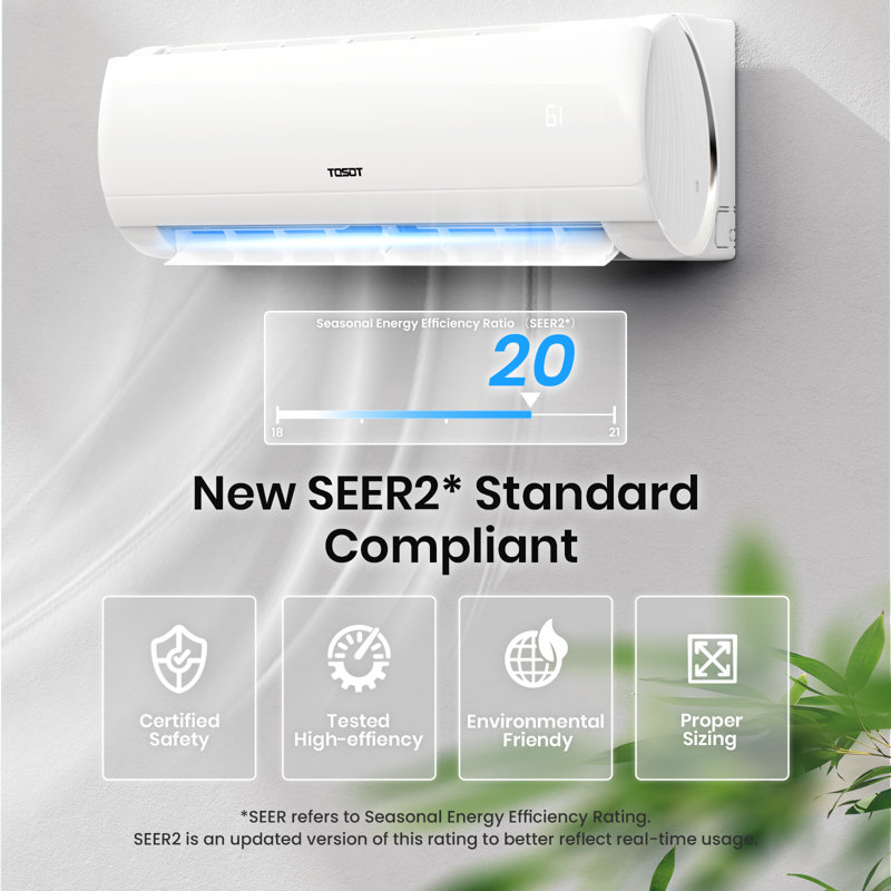 Tosot TOSOT 18,000 BTU Wi-Fi Connected Mini-Split Air Conditioner with Heater, Compatible with Alexa