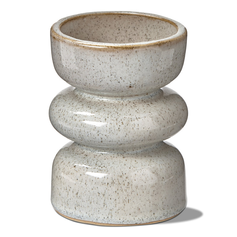 Porte-bougie réversible Linea Taupe, H 4,5 po x l 3,2 po x P 3,2 po