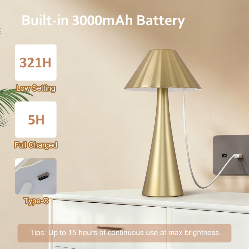 Nelie 10.5" Hardware Led Table Lamp, Gold