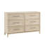 Commode contemporaine à 6 tiroirs en bois brun clair avec glissières à roulement à billes pour chambre