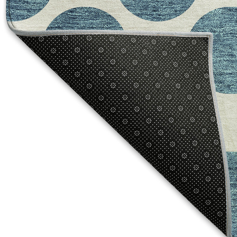 Premium Machine Washable Prisco Teal Rug, Rectangle 10' x 14'