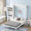 Lit escamotable classique LouvreFold avec pin massif et rangement multifonctionnel pour petite chambre à coucher, chambre d'amis-125361170