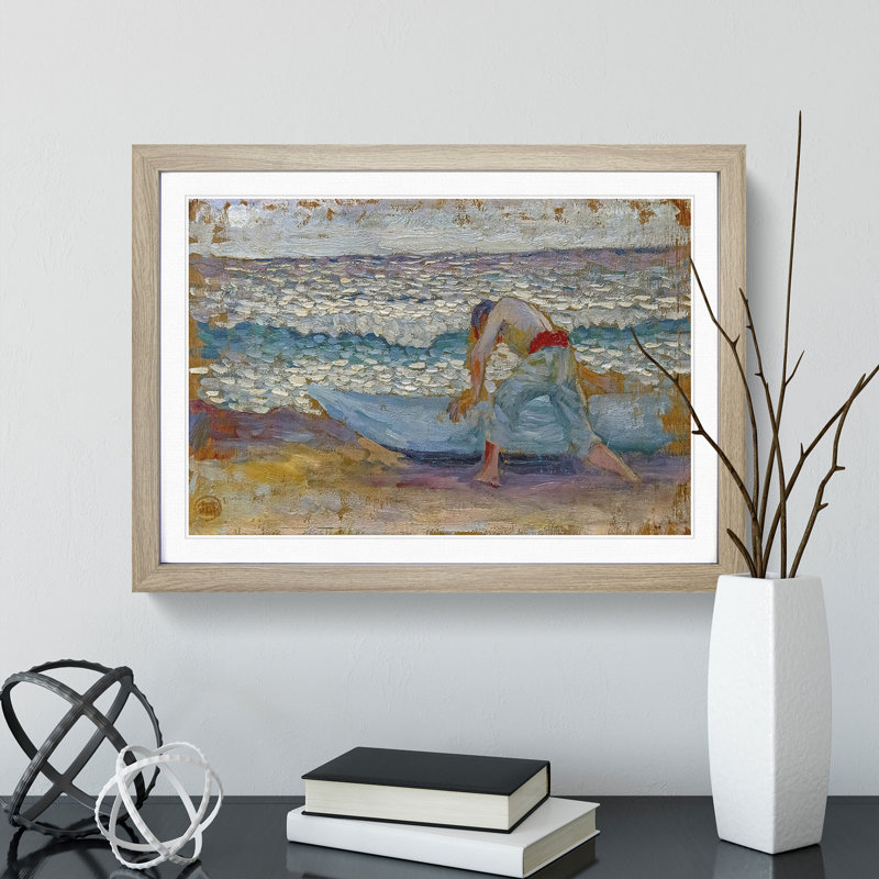 Man with a Boat by Henri-Edmond Cross - Picture Frame Painting, Oak Framed, 48cm H x 65cm W x 2cm D