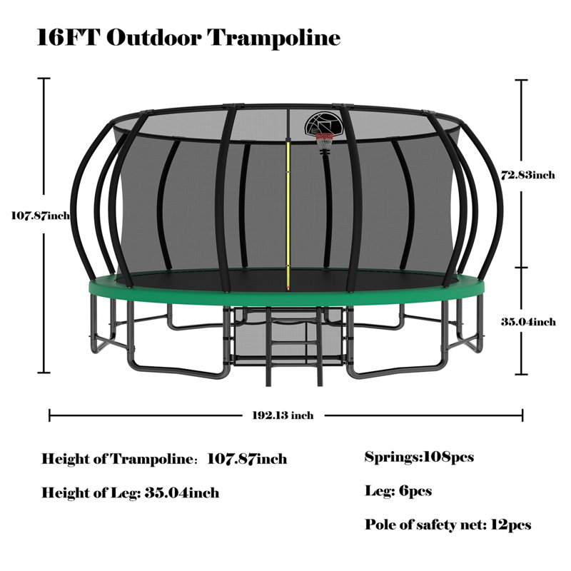 Trampoline pour enfants, Vert