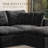 Kreyton 108" Cloud Compression Sectional Sofa, No-Assembly Sectional Couch, Black Chenille-1045704224