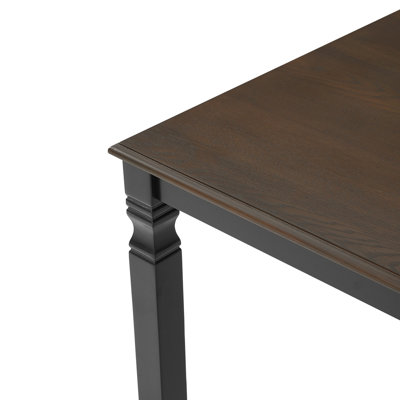 59"-77" Extendable Dining Table for 4–6 People, MDF Oak Veneer Painted Top, Modern Farmhouse Kitchen Table, Solid Rubberwood Legs, Space-Saving for Ki